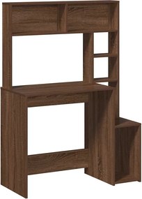 vidaXL Γραφείο με Ράφια Καφέ Δρυς 100x45x140 εκ. από Τεχνητό Ξύλο