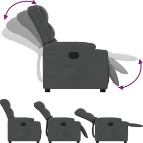 vidaXL Πολυθρόνα Ανακλινόμενη Σκούρο Γκρι Υφασμάτινη