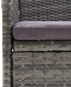 vidaXL Σετ Επίπλων Bistro 3 Τεμαχίων Γκρι Συνθετικό Ρατάν/Ξύλο Ακακίας