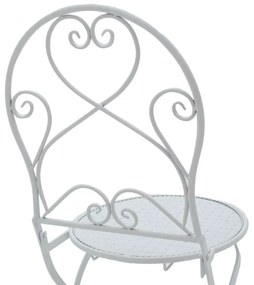 Τραπεζαρία Walen pakoworld σετ 3τεμ μέταλλο λευκό