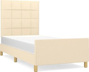 vidaXL Σκελετός Κρεβατιού Χωρίς Στρώμα Κρεμ 100 x 200 εκ. Υφασμάτινο