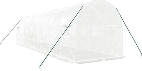 vidaXL Θερμοκήπιο με Ατσάλινο Πλαίσιο Λευκό 16 μ² 8 x 2 x 2 μ.