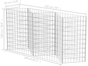 vidaXL Συρματοκιβώτιο 120 x 30 x 100 εκ. από Γαλβανισμένο Χάλυβα