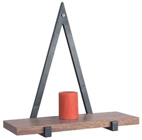 WOODWELL ΕΑ7029WALL Ράφι Τοίχου Μέταλλο Βαφή Μαύρο, Ξύλο Ακακία Φυσικό +/-50x20x50cm ΕΑ7029