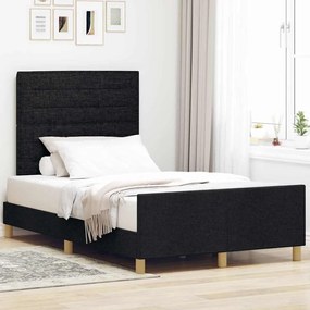 vidaXL Κρεβάτι Μαύρο 120x200 εκ. Καμβά