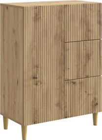 vidaXL Πλαϊνό γραφείο Artisan Δρυς 66 x 34,5 x 90 εκ