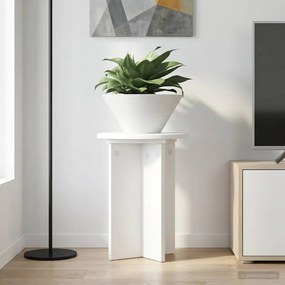 vidaXL Βάση φυτών 2 pcs Λευκό Ø29,5 x 40 εκ. Επεξεργασμένο Ξύλο