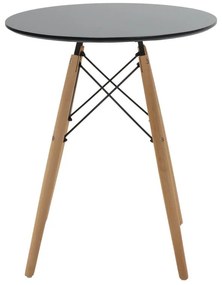 Σετ Τραπεζαρίας Aurora-Julita σετ 3τεμ pp-mdf σε μαύρη-φυσική απόχρωση Φ60x73εκ 60x60x73 εκ.