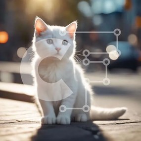 Intra Συλλεκτικό Ξύλινο Παζλ Plywood 4mm - Λευκή γάτα με ορθάνοιχτα μάτια Σε Ξύλινο Κουτί - Διαστάσεις: 10x10 cm – 25 κομμάτια