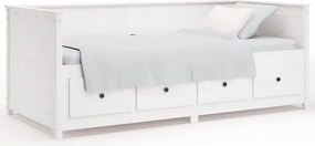 vidaXL Καναπές Κρεβάτι Χωρίς Στρώμα Λευκό 90x190 εκ. Μασίφ Ξύλο Πεύκου