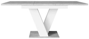 Τραπέζι Goodyear 104, Σκυρόδεμα, Άσπρο, 76x80x120cm, 51 kg, Επιμήκυνση, Πλαστικοποιημένη μοριοσανίδα | Epipla1.gr