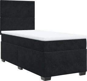 vidaXL Κρεβάτι Boxspring με Στρώμα Μαύρο 80 x 200 εκ. Βελούδινο