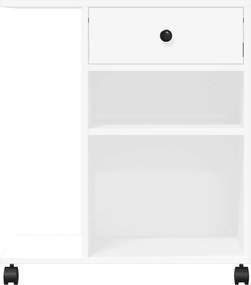 vidaXL Βάση Εκτυπωτή με Ρόδες Λευκή 60x40x68,5 εκ.