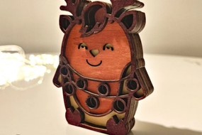 Σετ των 3 Intra απο ξύλο plywood 3mm-4mm πάχος Πρότυπο πολλαπλών στρώσεων Χριστουγέννων ελαφιών Δίασταση 3x5 cm INTRAFABR-108625494