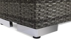 Τραπεζάκι εξωτερικού χώρου Comfort Garden 1379, 32x38x90cm, Γκρι, Επεξεργασμένο γυαλί, Πλαστικό ψάθινο