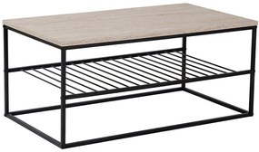 Τραπέζι Σαλονιού Asude 854KLN4752 95x55x42cm Travertine Beige-Black