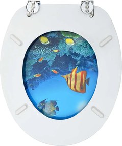 vidaXL Καλύμματα Λεκάνης με Καπάκια 2 τεμ Σχέδιο Βαθιά Θάλασσα από MDF