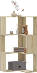 vidaXL Βιβλιοθήκη Γωνιακή 3 Επ. Sonoma Δρυς 50x50x102εκ Επεξ. Ξύλο