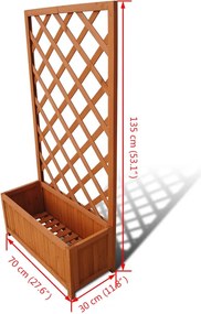 Γλάστρα με Καφασωτό 70 x 30 x 135 εκ.