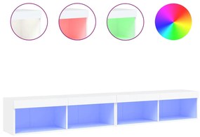 vidaXL Έπιπλα Τηλεόρασης με LED 2 τεμ. Λευκά 100 x 30 x 30 εκ.