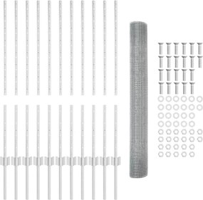 vidaXL Τεντώτο με στήριγμα Ασημί 1 x 25 m Ατσάλι
