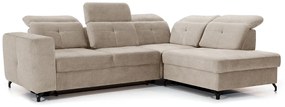 Γωνιακός καναπές Κρεβάτι BELAVIO L, με αποθηκευτικό χώρο, μπέζ 272x107x207cm-Δεξιά γωνία-BOG5444