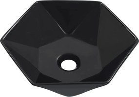 vidaXL Νιπτήρας Μαύρος 41 x 36,5 x 12 εκ. Κεραμικός