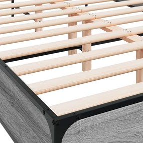 vidaXL Πλαίσιο Κρεβατιού Γκρι Sonoma 120 x 190εκ. Επεξ. Ξύλο &amp; Μέταλλο