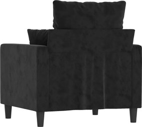 vidaXL Πολυθρόνα Μαύρη 60 εκ. Βελούδινη