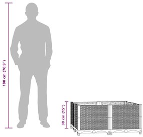 vidaXL Ζαρντινιέρα 80 x 80 x 38 εκ. από Πολυπροπυλένιο