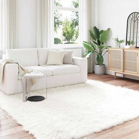 vidaXL Χαλί από τεχνητό πρόβειο δέρμα TAFALLA Λευκό 240 x 240 cm