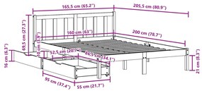 ΣΚΕΛΕΤΟΣ ΚΡΕΒ. ΧΩΡΙΣ ΣΤΡΩΜΑ ΛΕΥΚΟ 160X200 ΕΚ ΜΑΣΙΦ ΠΕΥΚΟ 3301480