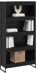 vidaXL Βιβλιοθήκη 80 x 30 x 155 εκ Επεξεργασμένο ξύλο Μαύρη Οξυά
