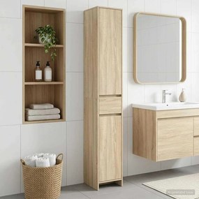 vidaXL Ντουλάπι Μπάνιου Sonoma Δρυς 30 x 33 x 190 εκ.