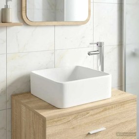 vidaXL Λεκάνη μπάνιου Χρωμέ 36,5 x 36,5 x 13 cm Μέταλλο