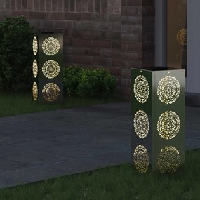 vidaXL Ηλιακό LED Φως Δρόμου 2 pcs Ασημί Γαλβανισμένο Χάλυβα