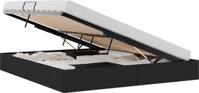 vidaXL Κρεβάτι Οθωμανικού Τύπου Μαύρο 160 x 200 cm ύφασμα