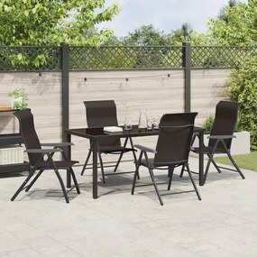 vidaXL Σέτ φαγητού για κήπο 5 pcs Μαύρος καφές Πολυ ράταν