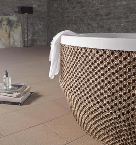 Acrilan Coral - Στρόγγυλη Μπανιέρα Φ150 cm - Maxxcoat, Χωρίς Υδρομασάζ, Λινάρι