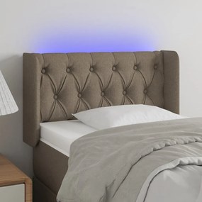 vidaXL Κεφαλάρι Κρεβατιού LED Taupe 83x16x78/88 εκ. Υφασμάτινο