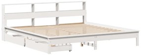 vidaXL Κρεβάτι Βιβλιοθήκη Χωρίς Στρώμα 180x200 εκ Μασίφ Ξύλο Πεύκου