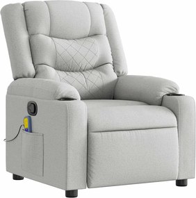 vidaXL καρέκλα ανάκλισης μασάζ Cloud Grey Fabric
