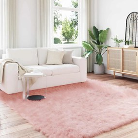 vidaXL Χαλί από τεχνητό πρόβειο δέρμα TAFALLA Ροζ 240 x 240 cm