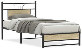 vidaXL Πλαίσιο Κρεβ. Χωρ. Στρώμα Sonoma Δρυς 90 x 190 εκ. Επεξ. Ξύλο