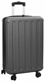 vidaXL Βαλίτσα με κλειδαριά Σκούρο γκρι 43 x 27 x 66 εκ. ΑΒΣ Πλαστικό