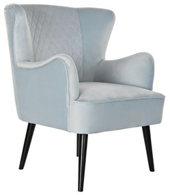 Πολυθρόνα DKD Home Decor Μαύρο Μέταλλο Sky μπλε (76 x 76 x 82 cm)