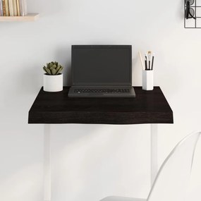 vidaXL Επιφάνεια Τραπεζιού Σκούρο Καφέ 60x60x(2-6) εκ Επεξ. Μασίφ Δρυς