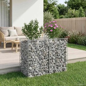 vidaXL Ανασηκωμένο κρεβάτι gabion Ασημί