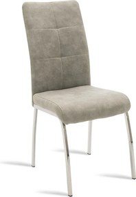Καρέκλα Ariadne pakoworld PU γκρι-πόδι χρωμίου
