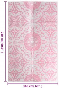 vidaXL Χαλί εξωτερικού χώρου ARAKIL ροζ 160x230 cm PP